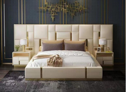 Komplett Schlafzimmer Möbel Set 3 tlg. Design Möbel Nachttische Betten